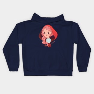 Pink Haired Little Red Kids Hoodie